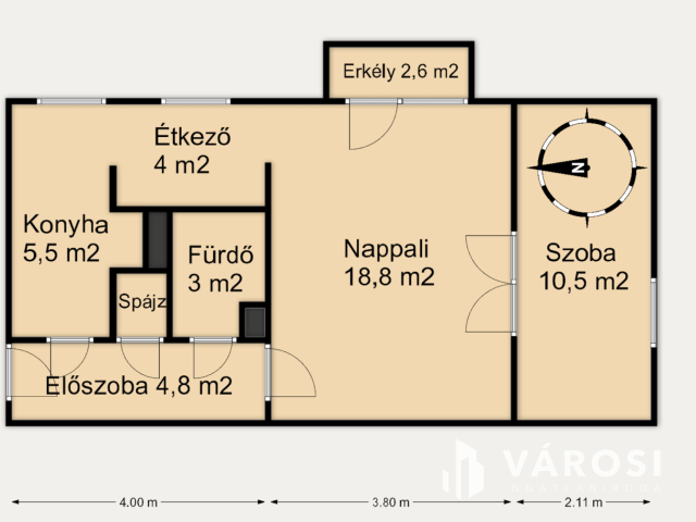 Csendes tégla lakás a Fő fasor elején!